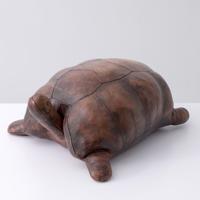 Dimitri Omersa Leather GALAPAGOS TURTLE Poof , Footrest, 29W - Sold for $2,176 on 02-21-2026 (Lot 52).jpg